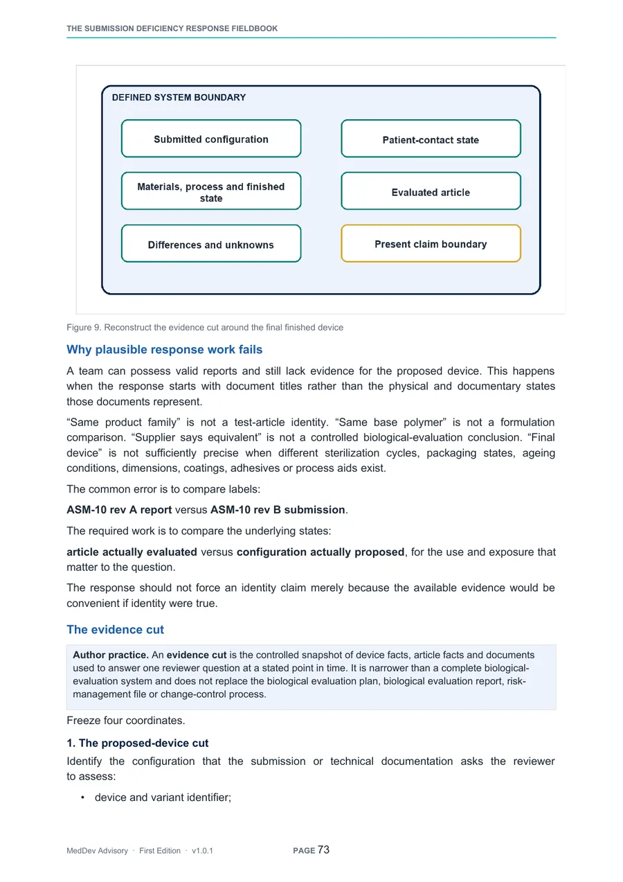 Fieldbook page showing biological-safety evidence remediation